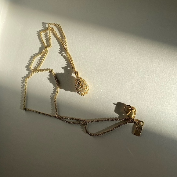 Swarovski gold tone crystal ball necklace